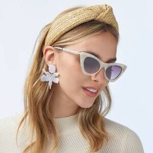Lele Sadoughi Downtown Cat Eye Faux Pearl Sunglasses, 50mm